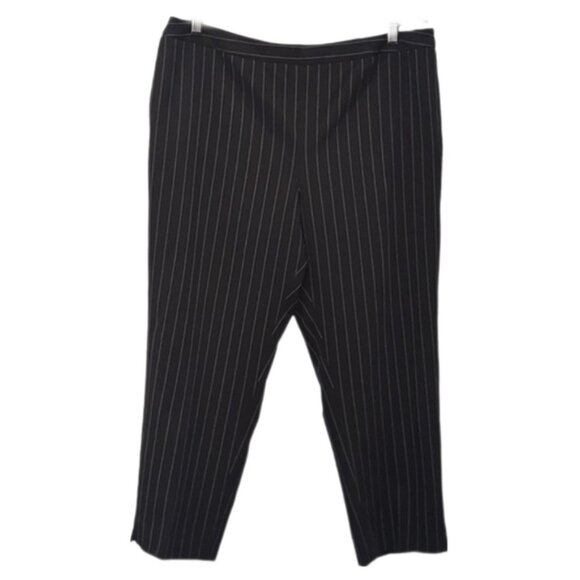 Peter Nygard Petites Cropped Pinstriped Pants Trousers Suiting Office 14P - Picture 2 of 11